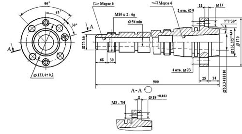 Шпиндель токарного верстата 1В625М Верстат токарно-гвинторізний 1В625М. Шпіндель
